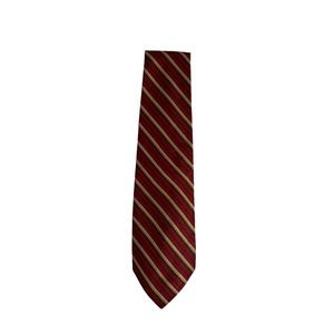Vintage Polo Ralph Lauren Tie 100% Silk Handmade Necktie Striped‎ Red